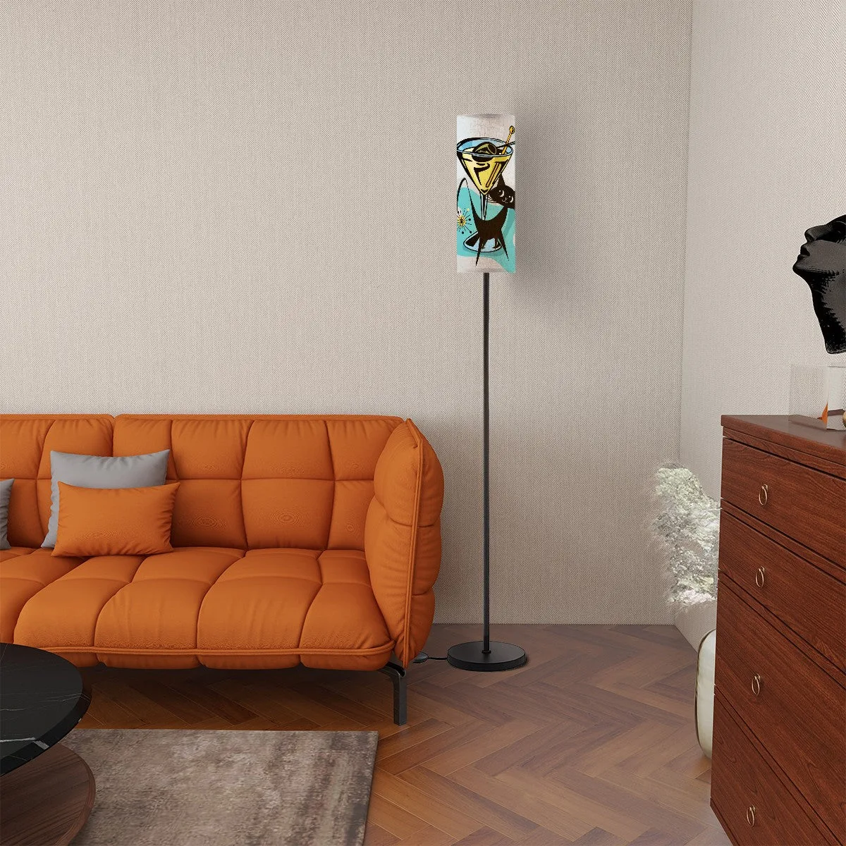 Atomic Cat Martini Bar Mid Century Modern Floor Lamp