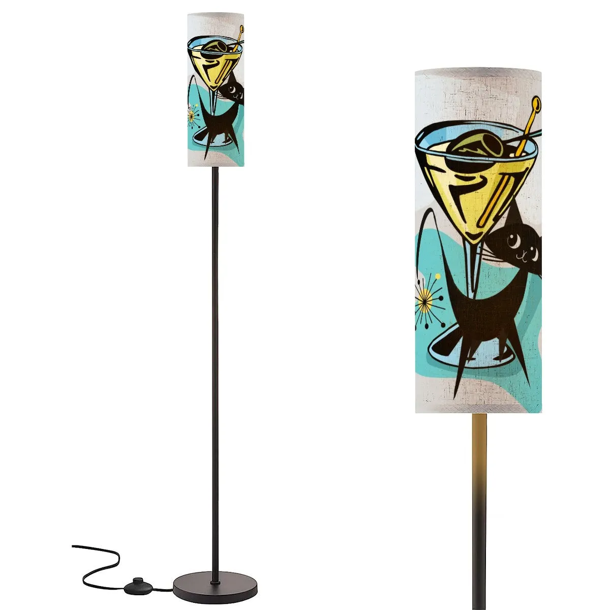 Atomic Cat Martini Bar Mid Century Modern Floor Lamp