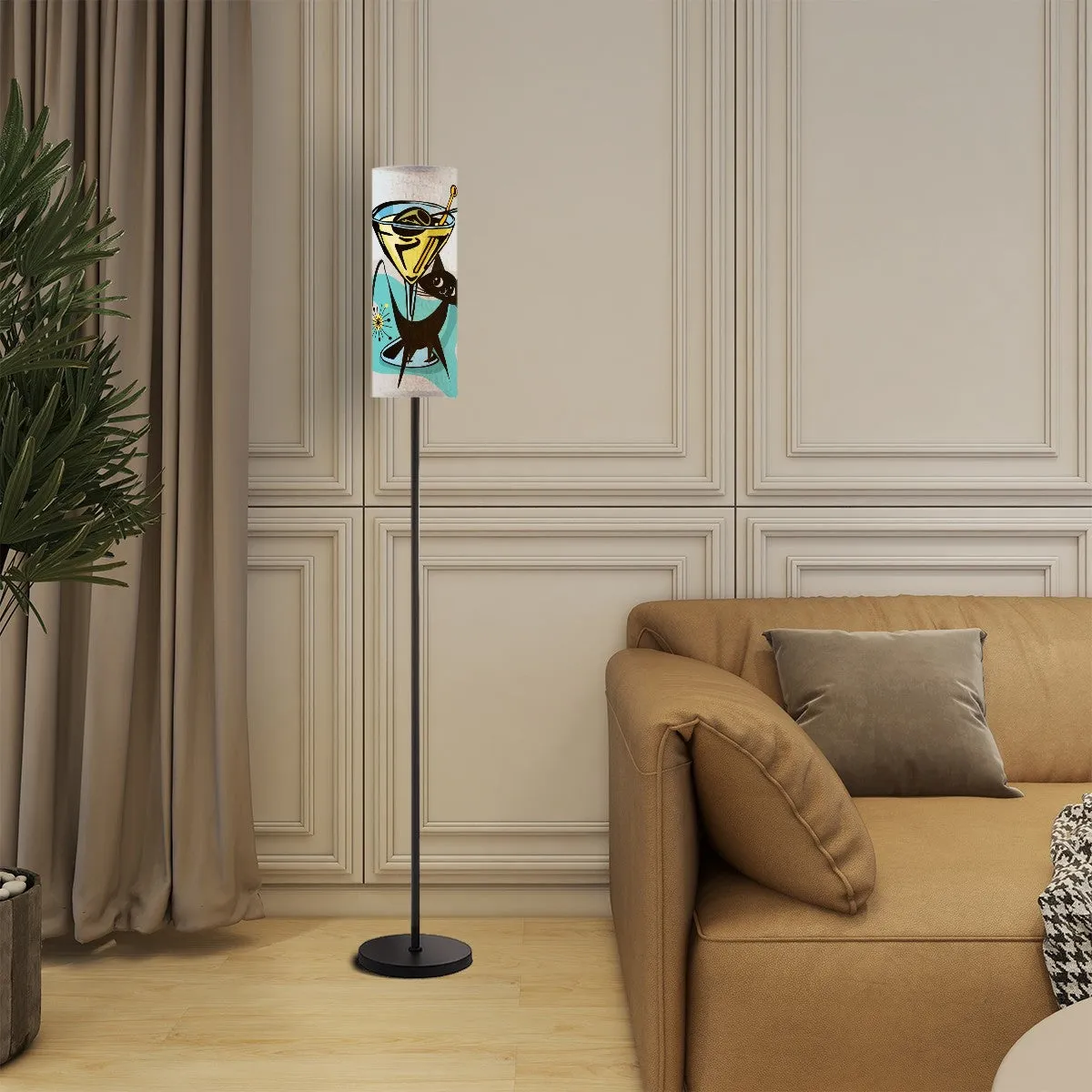 Atomic Cat Martini Bar Mid Century Modern Floor Lamp