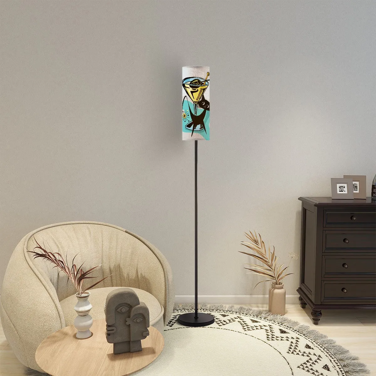Atomic Cat Martini Bar Mid Century Modern Floor Lamp
