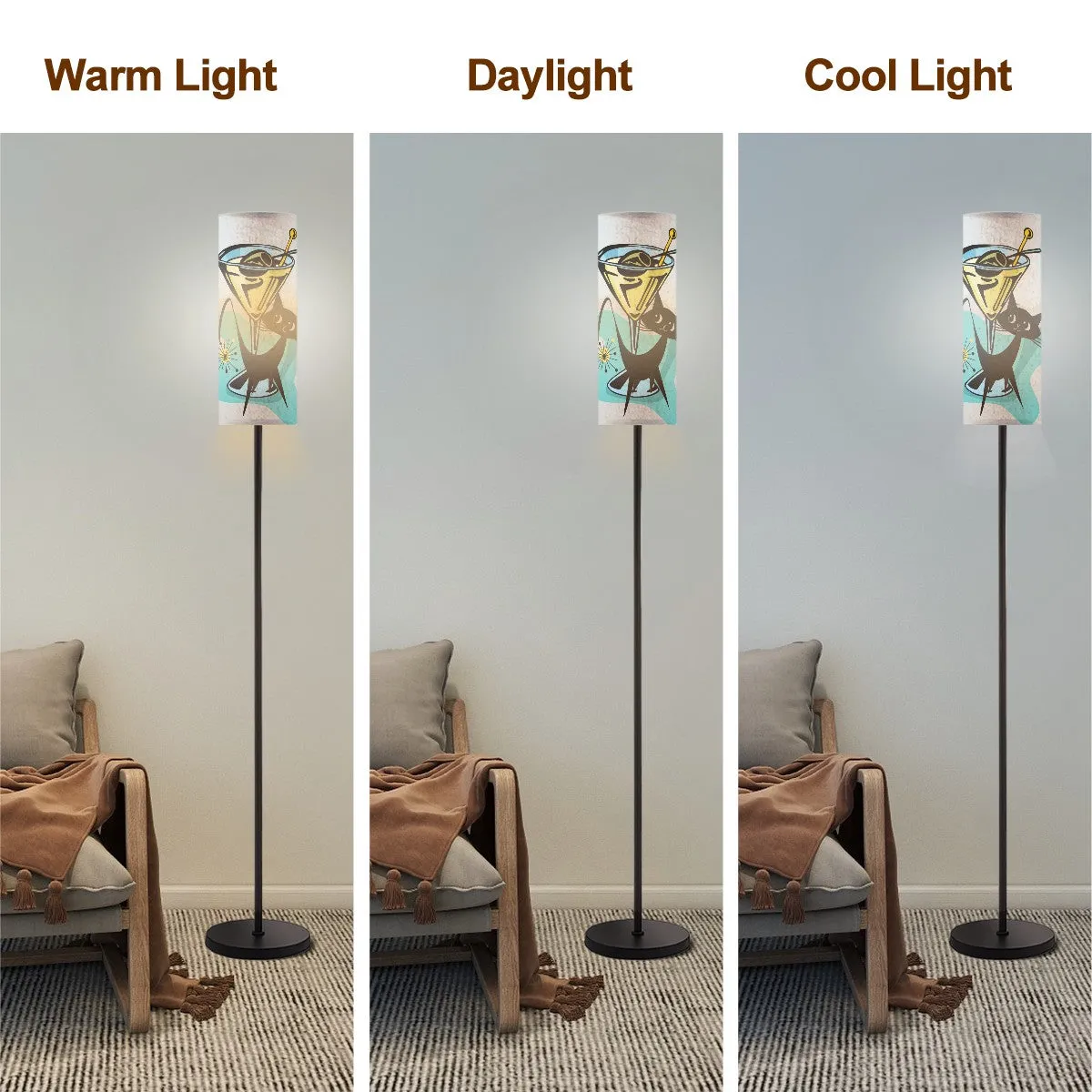 Atomic Cat Martini Bar Mid Century Modern Floor Lamp
