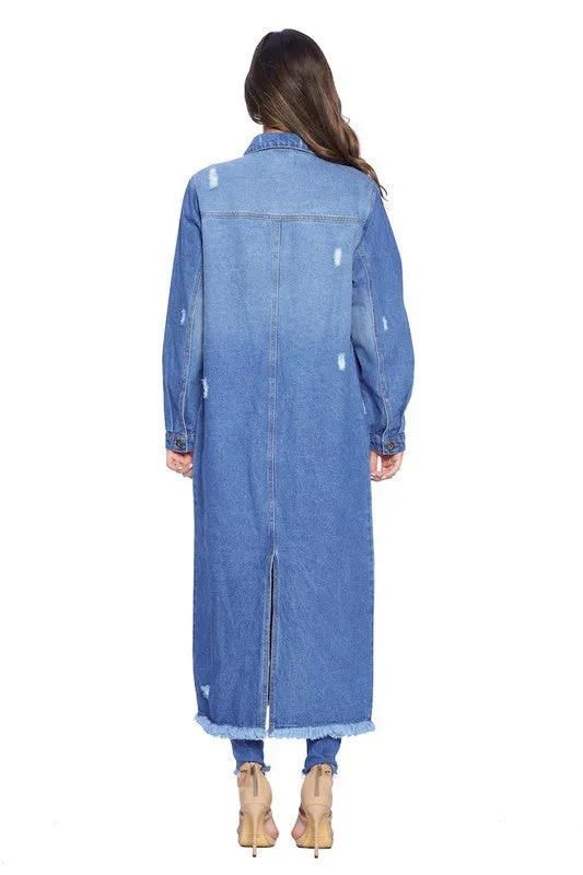 Blue Age Distressed Women’s Denim Jacket