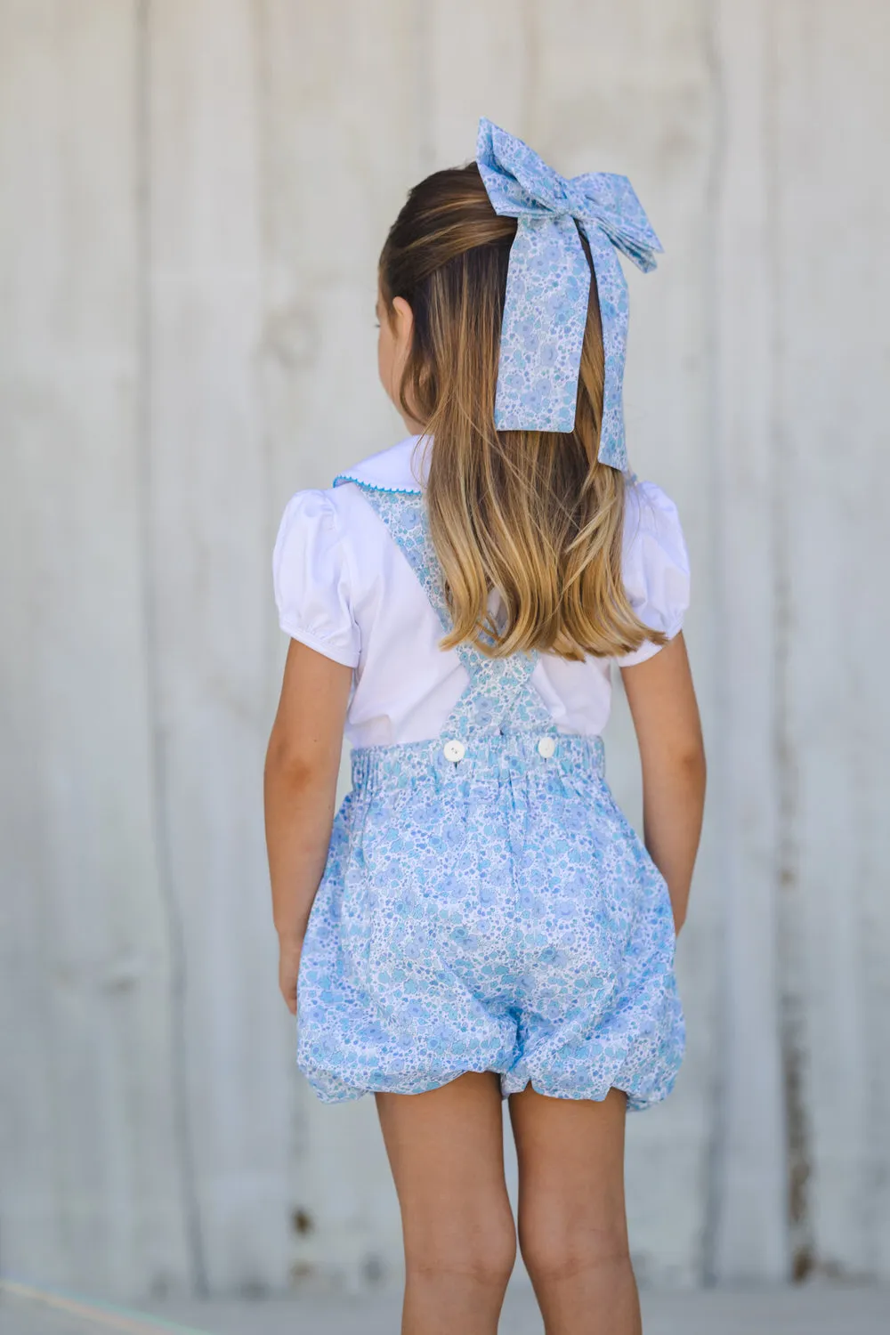 Blue Ditsy Floral girl set
