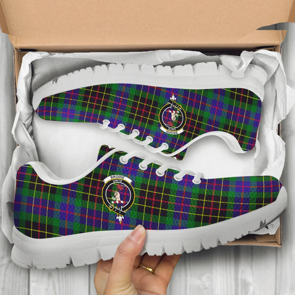 Brodie Hunting Modern Tartan Sneakers with Family Crest