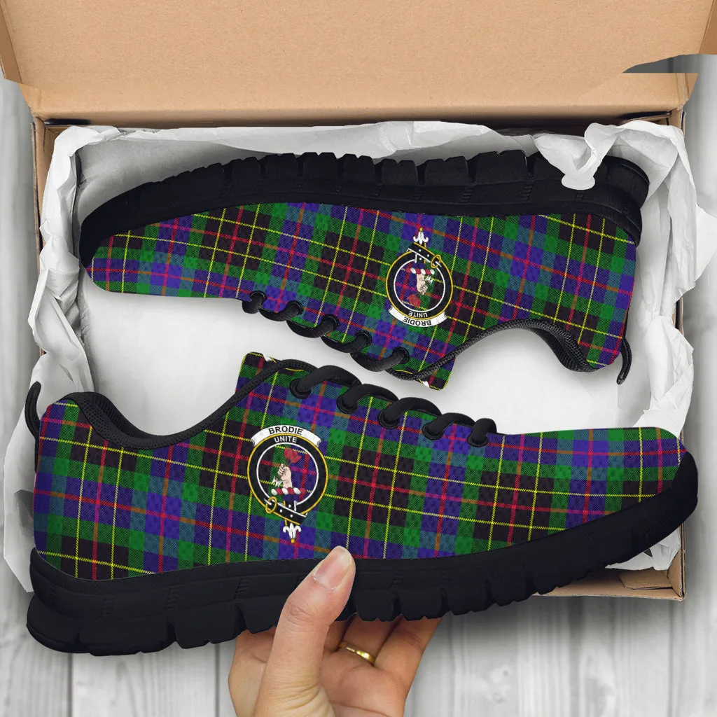 Brodie Hunting Modern Tartan Sneakers with Family Crest