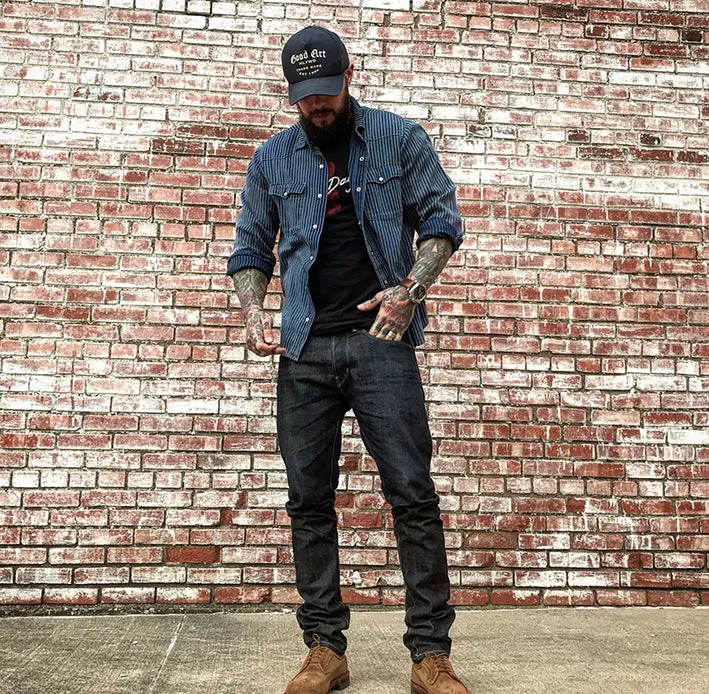 BZEN X @INN8CHIRO COLLABORATION S8 SLIM- 13.5oz- RAW SELVEDGE- INDIGO