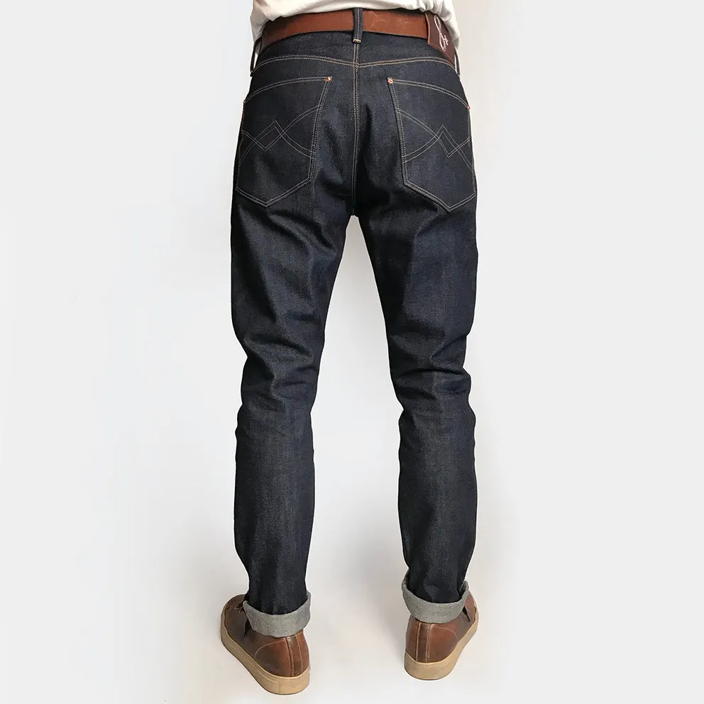 BZEN X @INN8CHIRO COLLABORATION S8 SLIM- 13.5oz- RAW SELVEDGE- INDIGO