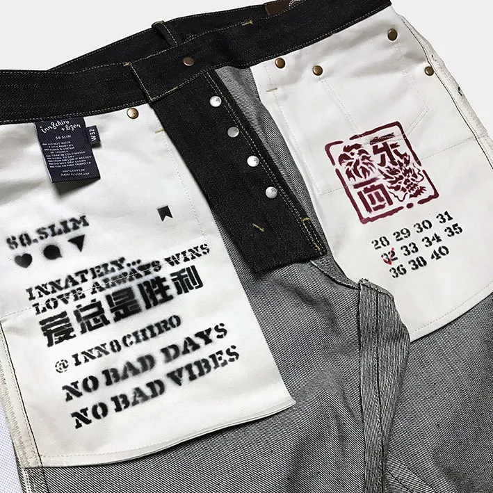 BZEN X @INN8CHIRO COLLABORATION S8 SLIM- 13.5oz- RAW SELVEDGE- INDIGO
