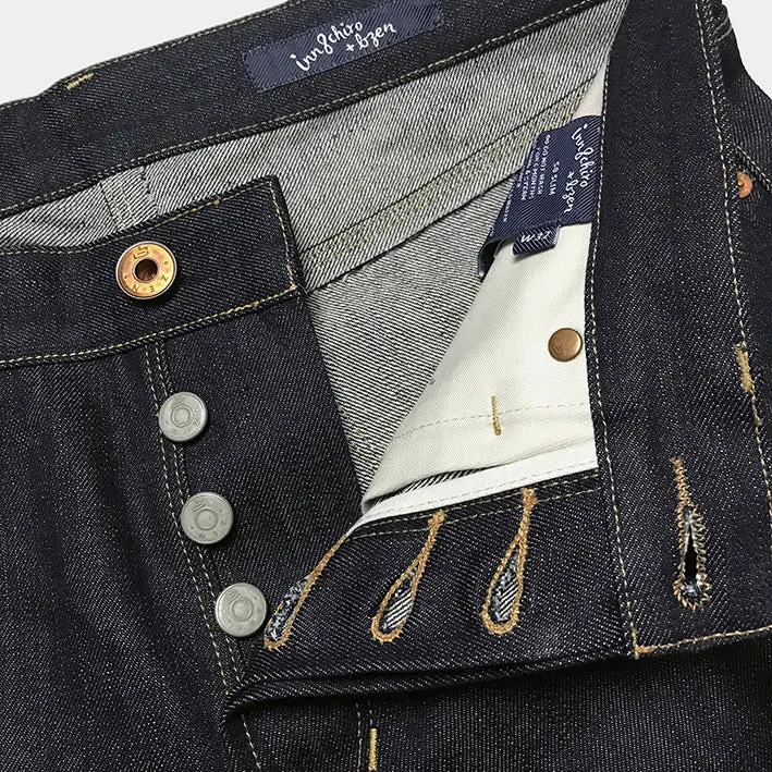 BZEN X @INN8CHIRO COLLABORATION S8 SLIM- 13.5oz- RAW SELVEDGE- INDIGO