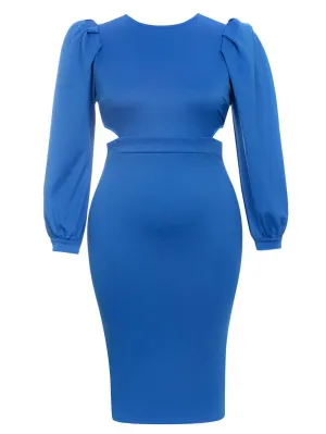 Cara Round Neck Cut Out Midi Dress