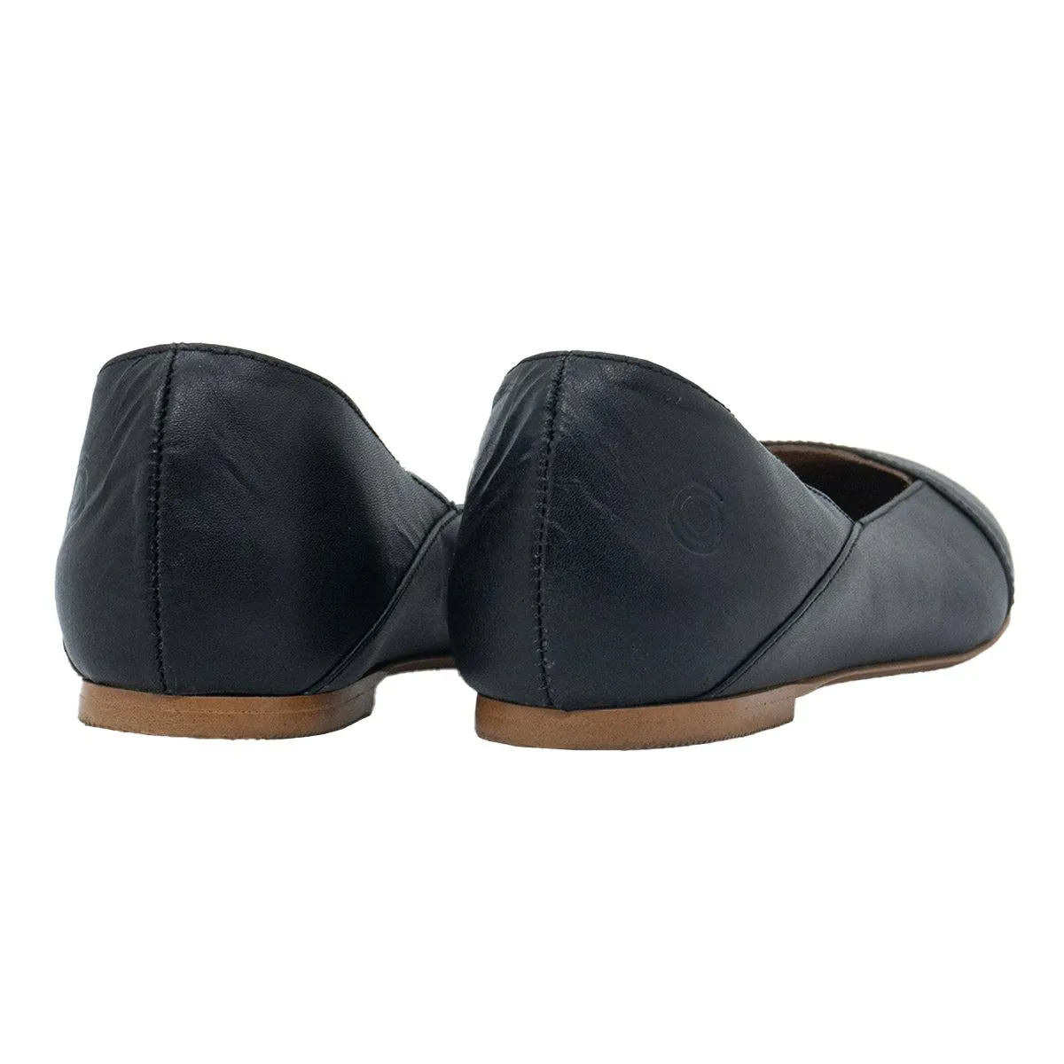 Casual Attitude Tobalo Casual Ballerinas Leather Black Colour For Women