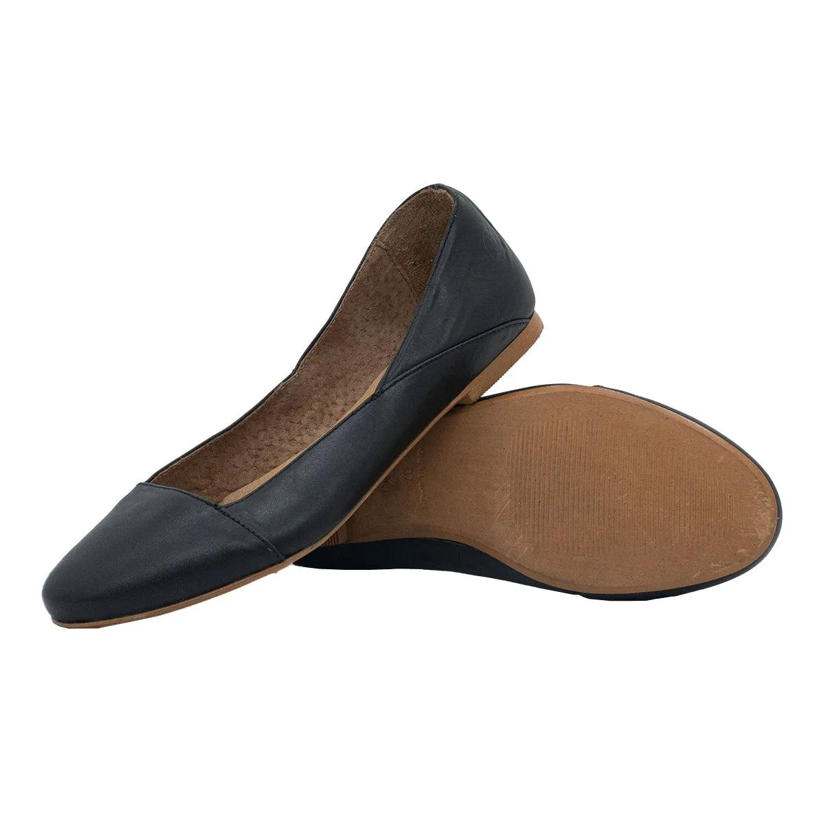 Casual Attitude Tobalo Casual Ballerinas Leather Black Colour For Women