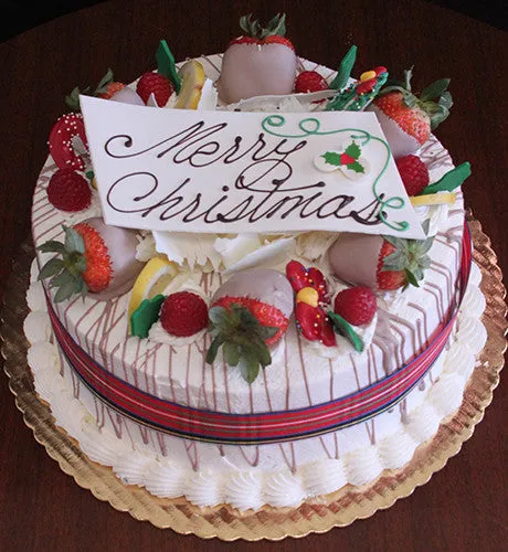 CH-005 Display Gold Cake with Lemon Raspberry filling Christmas Decor