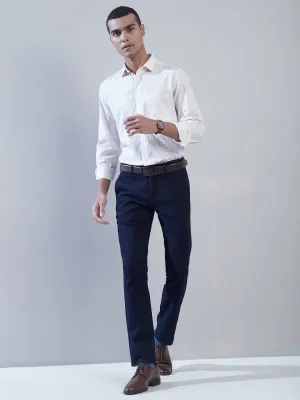 Cotton Tencel Beige Printed Slim Fit Full Sleeve Formal Shirt