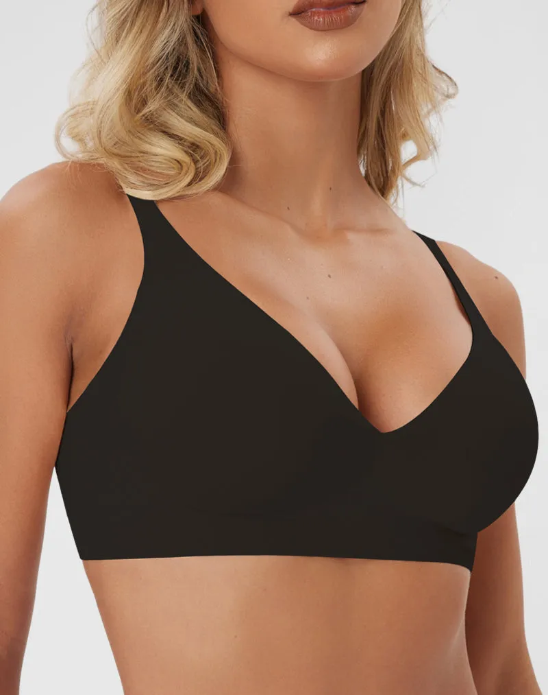 Deep V Full Coverage Push Up Bra