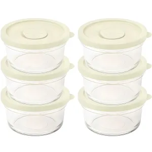 Glasslock Range Cook Moist Rice Container Round 350ml, Coconut Milk, Set of 6 - 🏆 #40 - Kitchen Essentials - Best of December