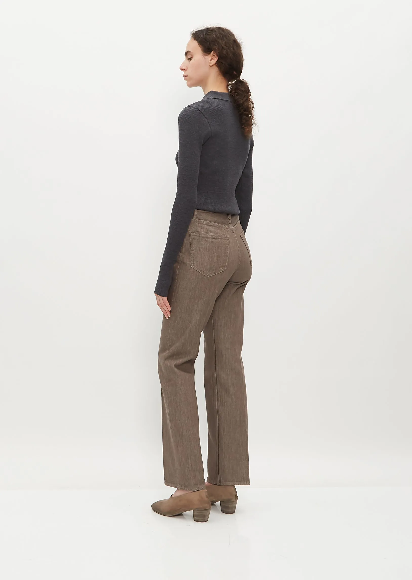 Hard Twist Brown Denim 5-Pocket Pants