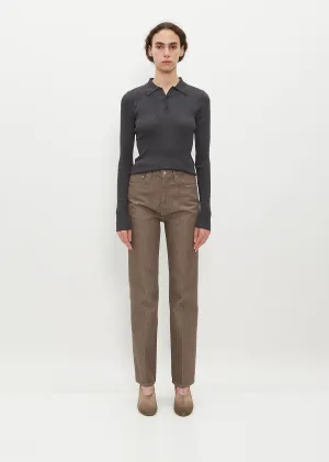 Hard Twist Brown Denim 5-Pocket Pants