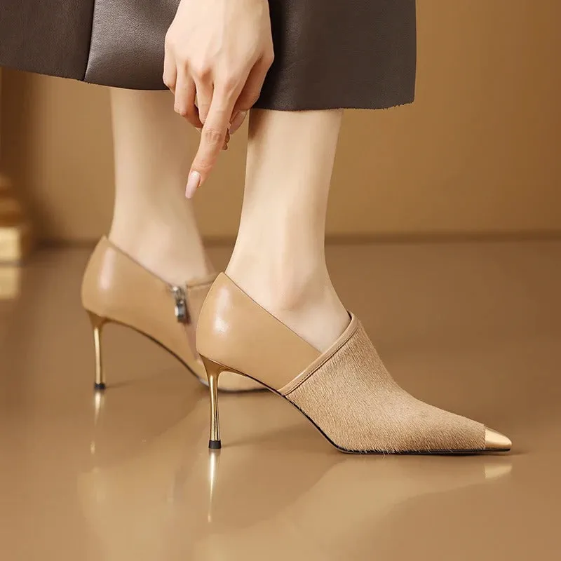 Irresistible Charm Pointed Toe Slip-On Stiletto High Heel Pumps