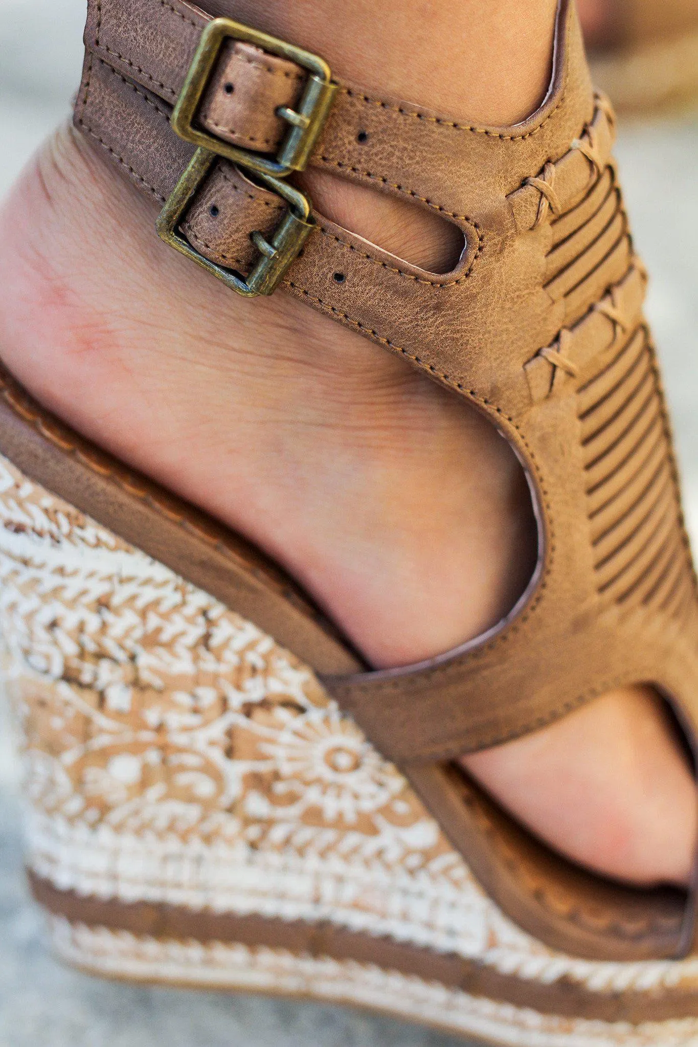 Meta Tan Wedges
