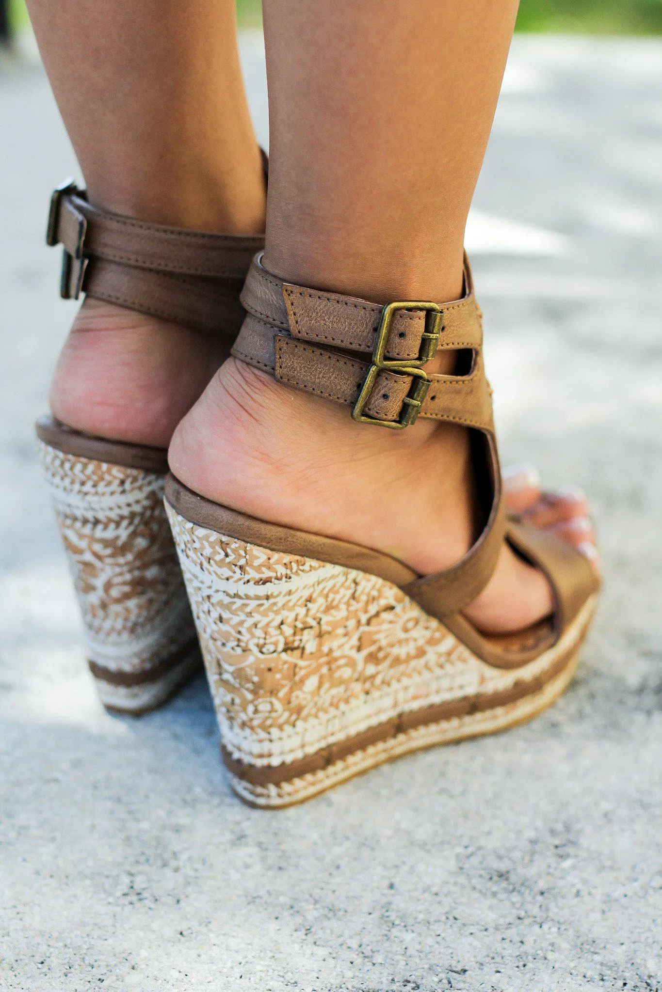 Meta Tan Wedges