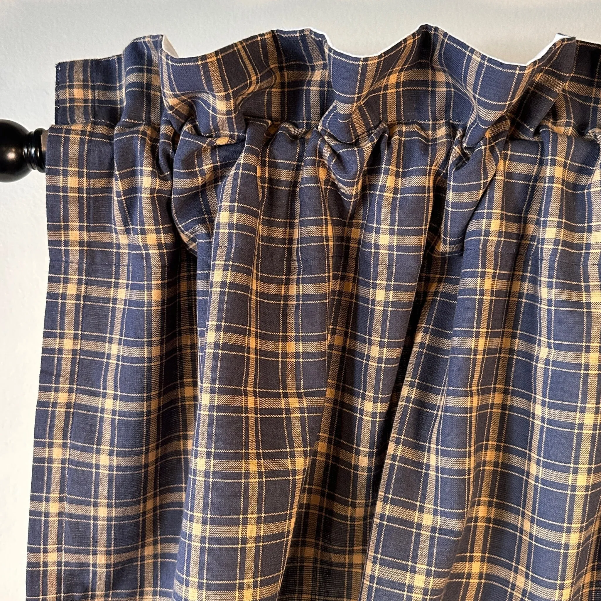 Millsboro Navy Plaid Lined Valance 72"