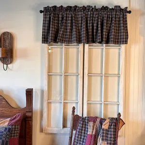 Millsboro Navy Plaid Lined Valance 72"