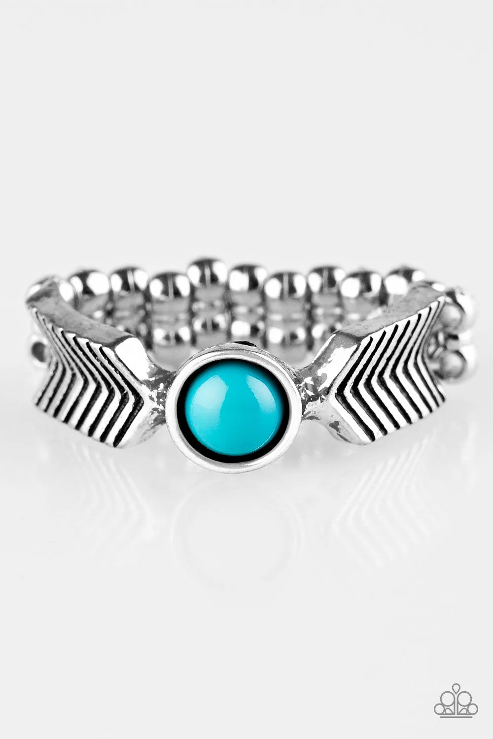 Open Door Jewelry - Awesomely ARROW-Dynamic - Blue Ring - Paparazzi Accessories