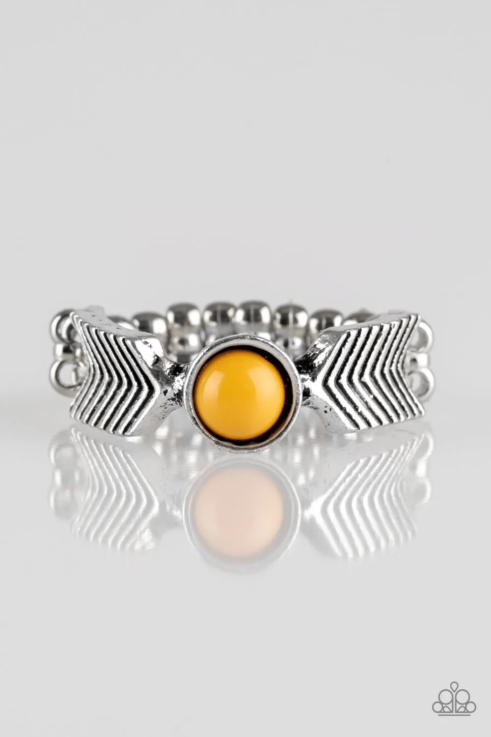 Open Door Jewelry - Awesomely ARROW-Dynamic - Yellow Ring - Paparazzi Accessories
