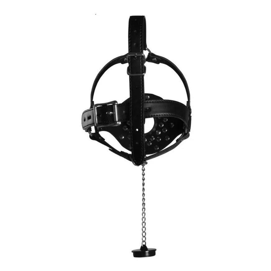 Ouch Xtreme Open Mouth Gag Head Harness With Plug Stopper