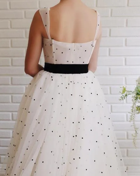 Princess White Tulle A-line Sweetheart Prom Dress With Sash PSK086