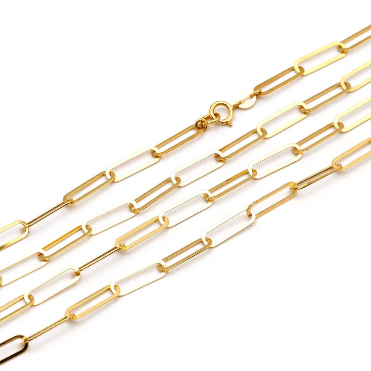 Real Gold Paper Clip M Necklace 1320 (45 C.M) CH1154