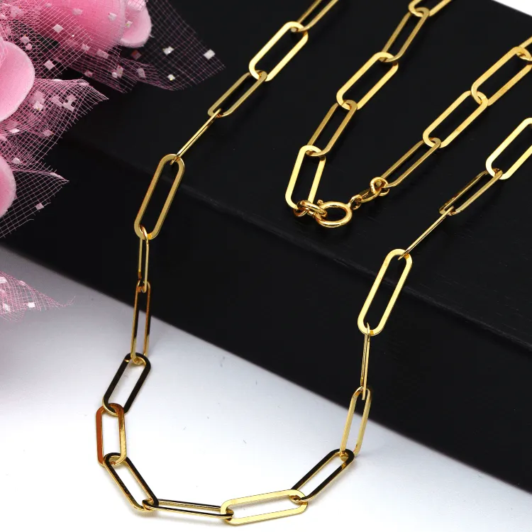 Real Gold Paper Clip M Necklace 1320 (45 C.M) CH1154