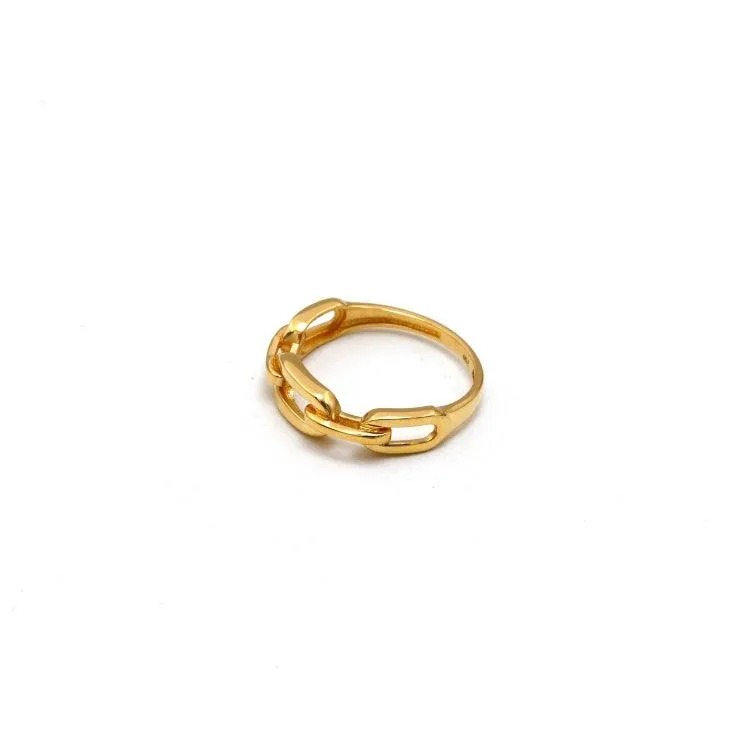 Real Gold Plain Paper Clip Ring 7494 (SIZE 9) R2454