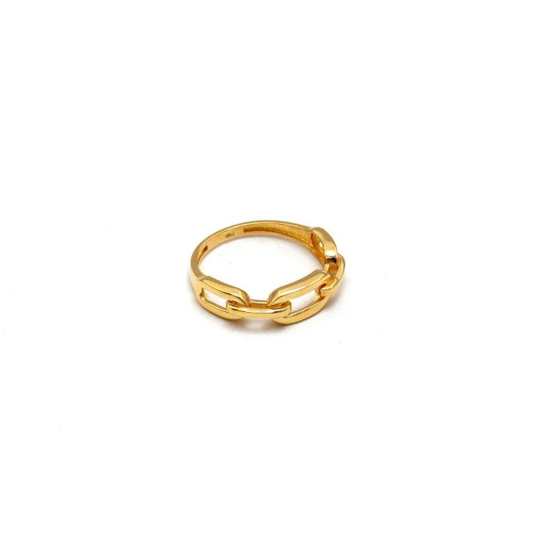 Real Gold Plain Paper Clip Ring 7494 (SIZE 9) R2454