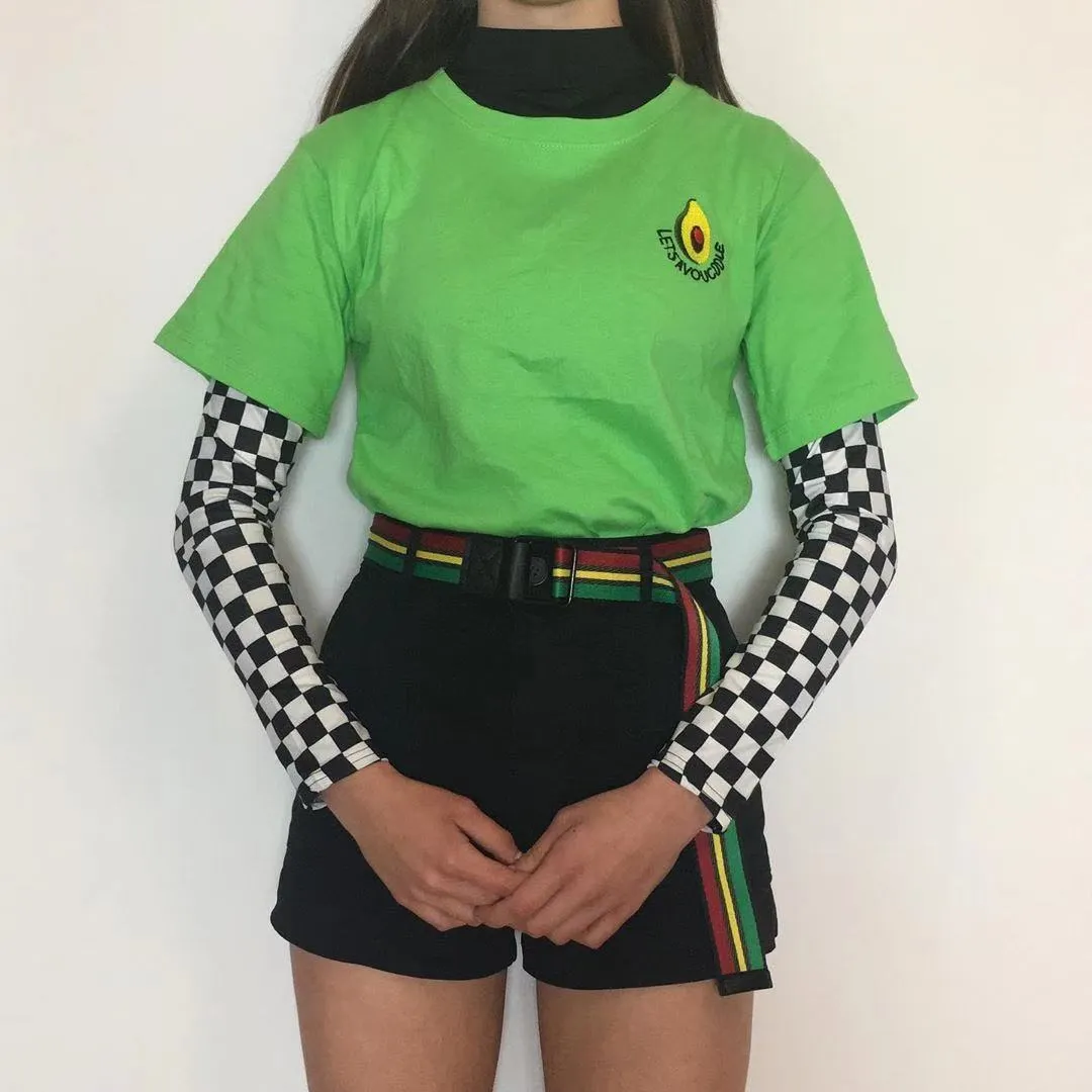 REVIEWS FOR ULZZANG AVOCADO EMBROIDERYGREEN T-SHIRT BY22015