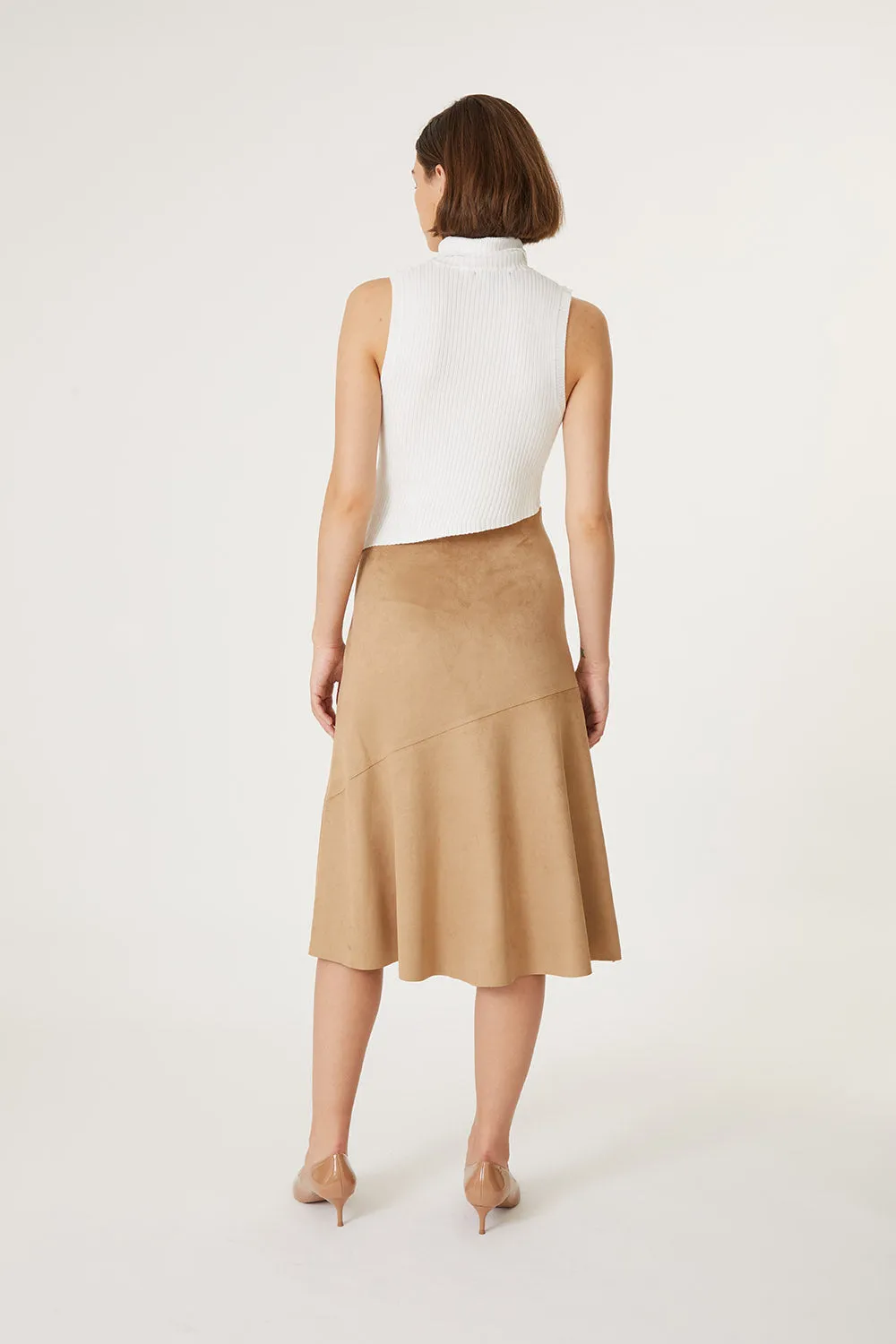 Roan Vegan Faux Suede Midi Skirt