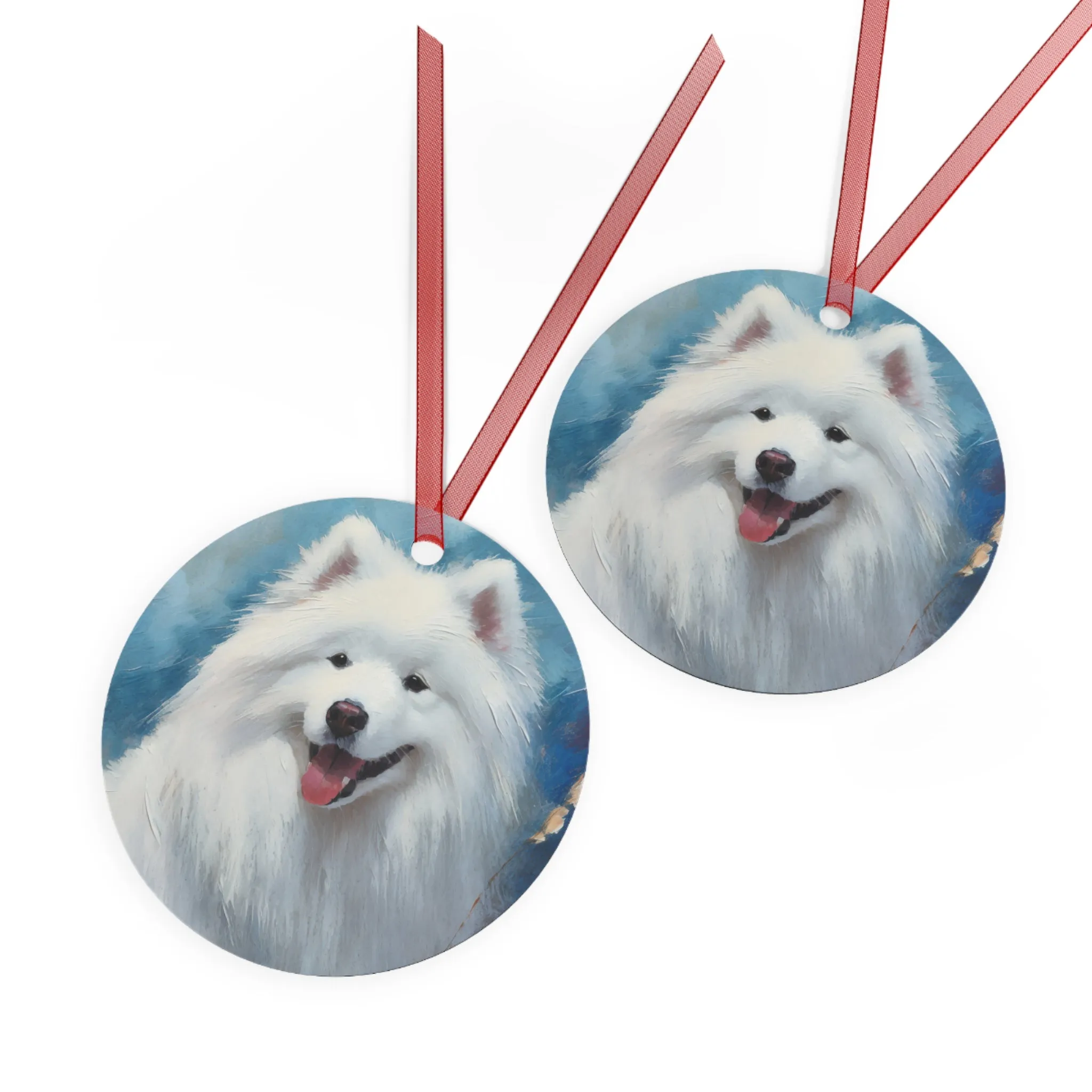 Samoyed Christmas Tree Metal Ornament
